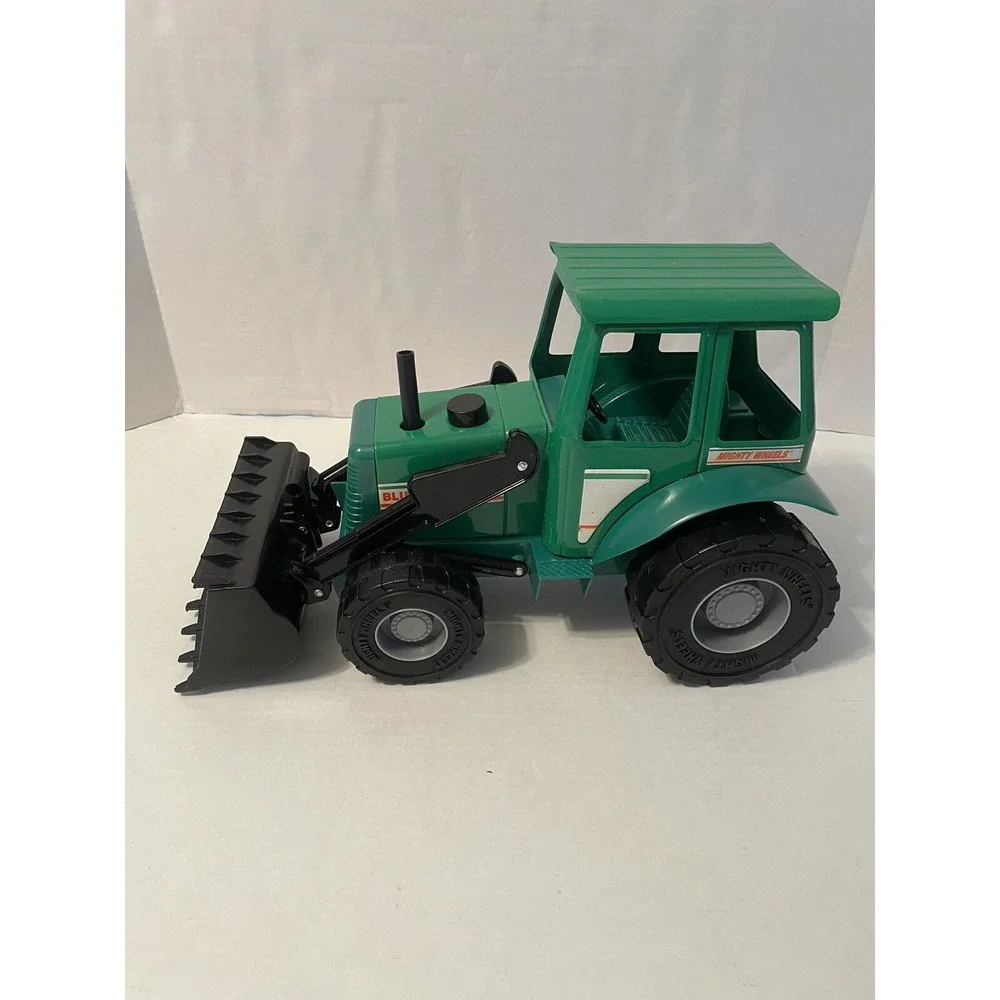 1998 MIGHTY WHEELS DIECAST GREEN FRONT LOADER BLUE RIDGE FARM GREAT TRACTOR